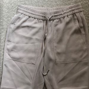 NWT ANN Taylor Cream silk joggers